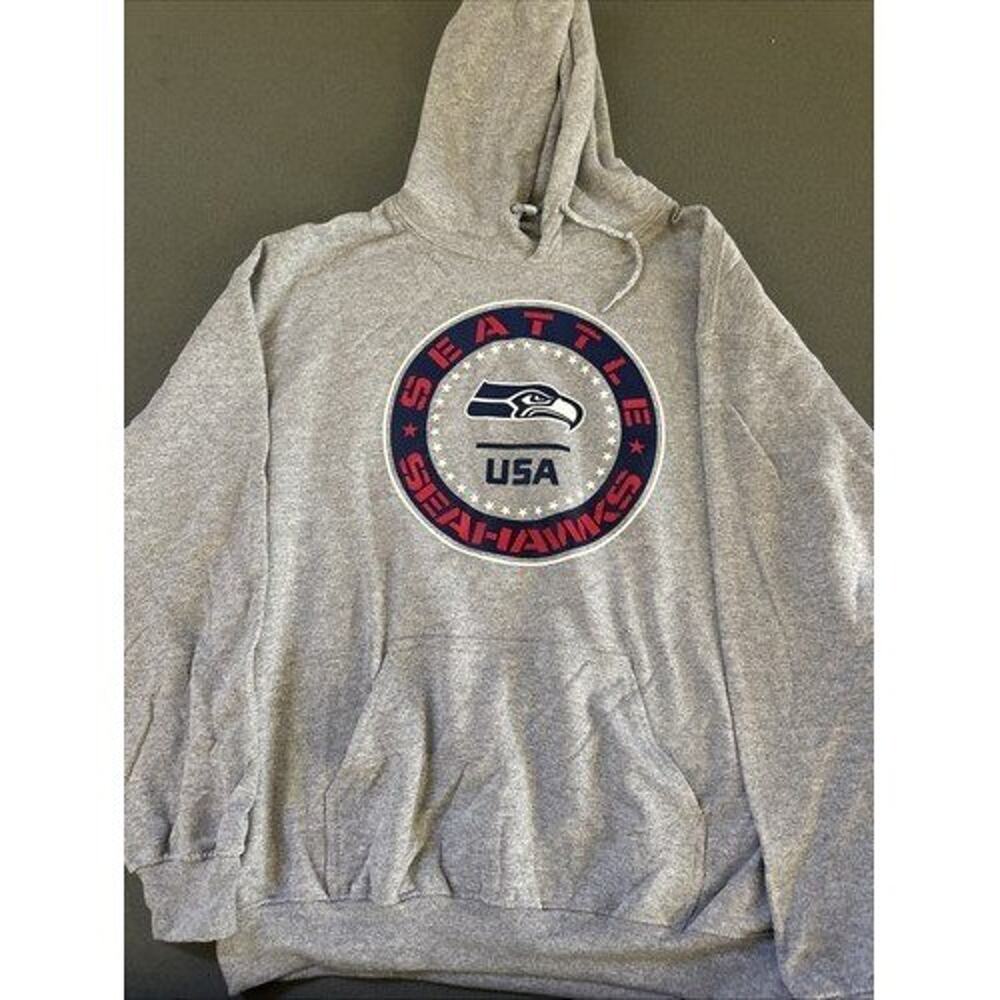 Seattle Seahawks USA NFL Team Apparel‎ Gray Pullover Hoodie Sweatshirt XXL NWT